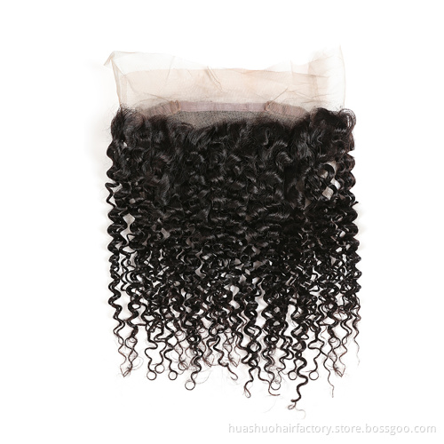 One Donor Factory Wholesale Cuticle Aligned 100% Natural Real Kinky Curl Ear To Ear Lace Frontal 360 Closure